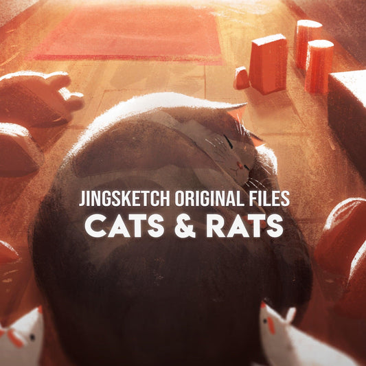 Jingsketch Original Files: Cats & Rats, 7 Illustrations - Jingsketch