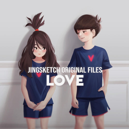 Jingsketch Original Files: Love, 8 Illustrations - Jingsketch